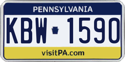 PA license plate KBW1590