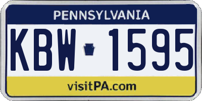 PA license plate KBW1595