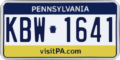 PA license plate KBW1641