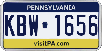 PA license plate KBW1656