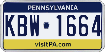 PA license plate KBW1664