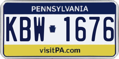 PA license plate KBW1676