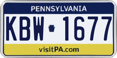 PA license plate KBW1677