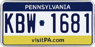 PA license plate KBW1681