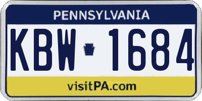 PA license plate KBW1684