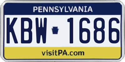 PA license plate KBW1686