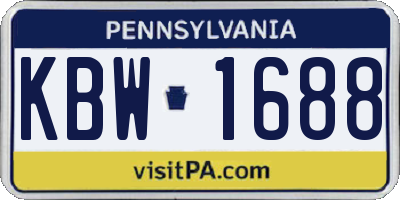 PA license plate KBW1688