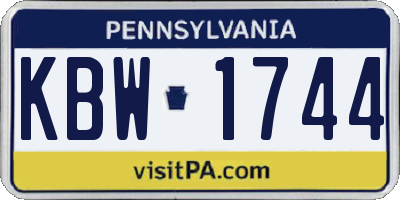 PA license plate KBW1744