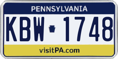 PA license plate KBW1748