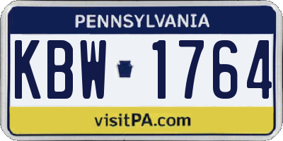 PA license plate KBW1764