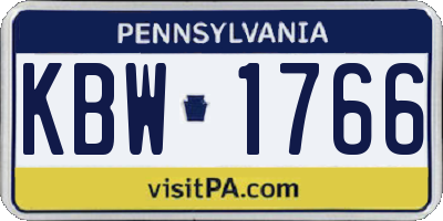 PA license plate KBW1766