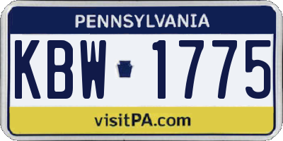 PA license plate KBW1775