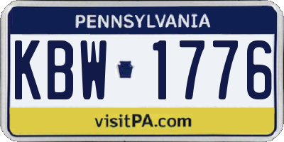 PA license plate KBW1776