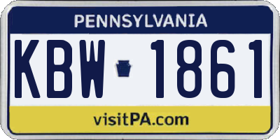 PA license plate KBW1861