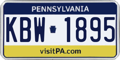 PA license plate KBW1895