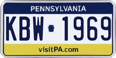 PA license plate KBW1969