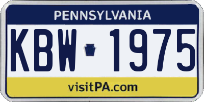 PA license plate KBW1975