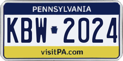 PA license plate KBW2024