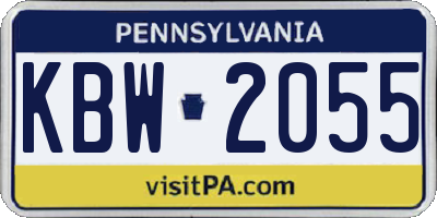 PA license plate KBW2055