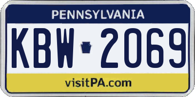 PA license plate KBW2069