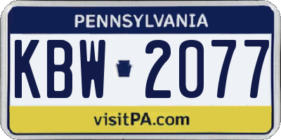 PA license plate KBW2077