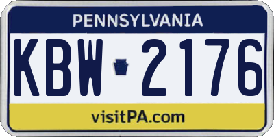 PA license plate KBW2176
