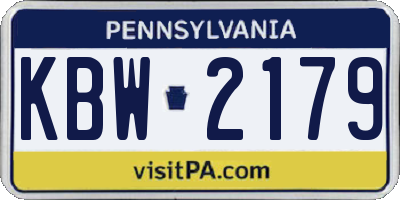 PA license plate KBW2179