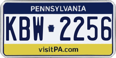 PA license plate KBW2256