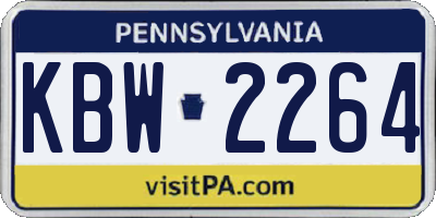 PA license plate KBW2264