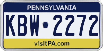 PA license plate KBW2272