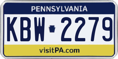 PA license plate KBW2279