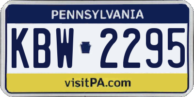 PA license plate KBW2295