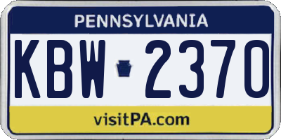 PA license plate KBW2370