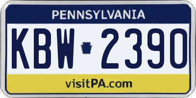 PA license plate KBW2390