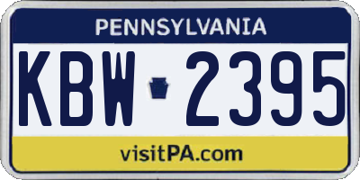 PA license plate KBW2395