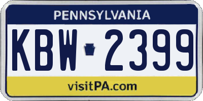 PA license plate KBW2399