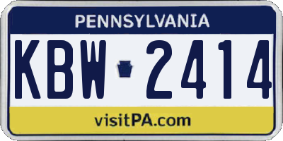 PA license plate KBW2414