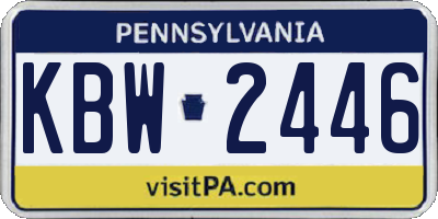 PA license plate KBW2446