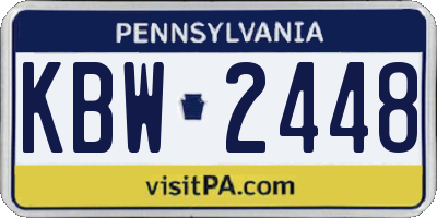 PA license plate KBW2448