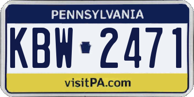 PA license plate KBW2471