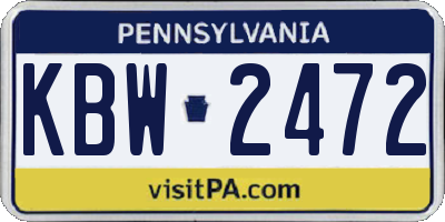 PA license plate KBW2472