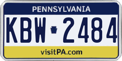 PA license plate KBW2484