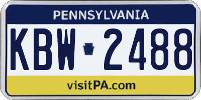 PA license plate KBW2488
