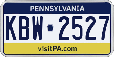 PA license plate KBW2527