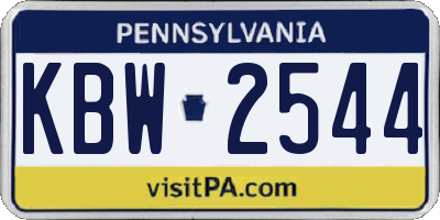 PA license plate KBW2544