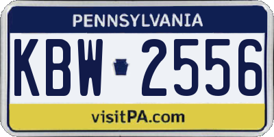 PA license plate KBW2556