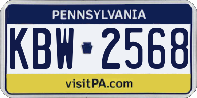 PA license plate KBW2568