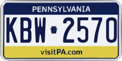 PA license plate KBW2570