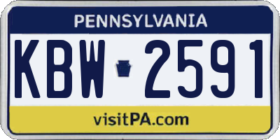 PA license plate KBW2591