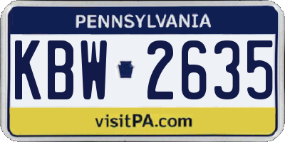 PA license plate KBW2635
